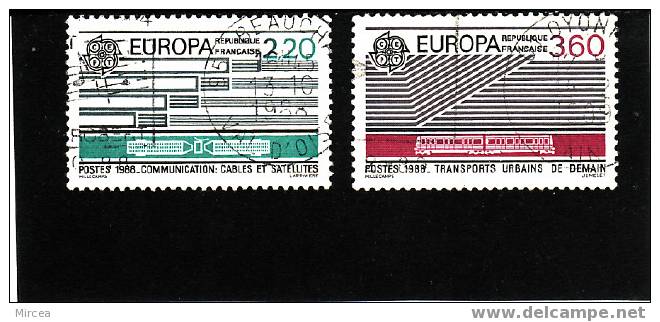 France  Yv.no.2531/2 Obliteres,serie Complete - 1988