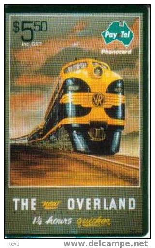 AUSTRALIA $5 TRAIN TRAINS  "THE OVERLAND"  OLD POSTERS SERIES  MINT 1500  ISSUED ONLY!! SHIP USED ! SPECIAL PRICE!! - Australien