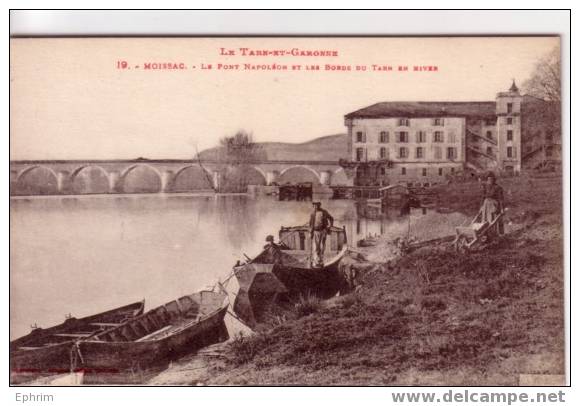 MOISSAC - Le Pont Napoléon Et Les Bords Du Tarn En Hiver - Brouette - Moissac