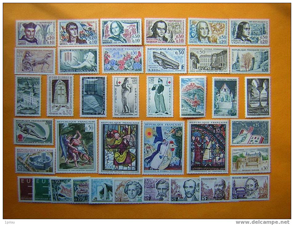 FRANCE : ANNEE COMPLETE 1963 NEUVE**     38 TIMBRES. - 1960-1969