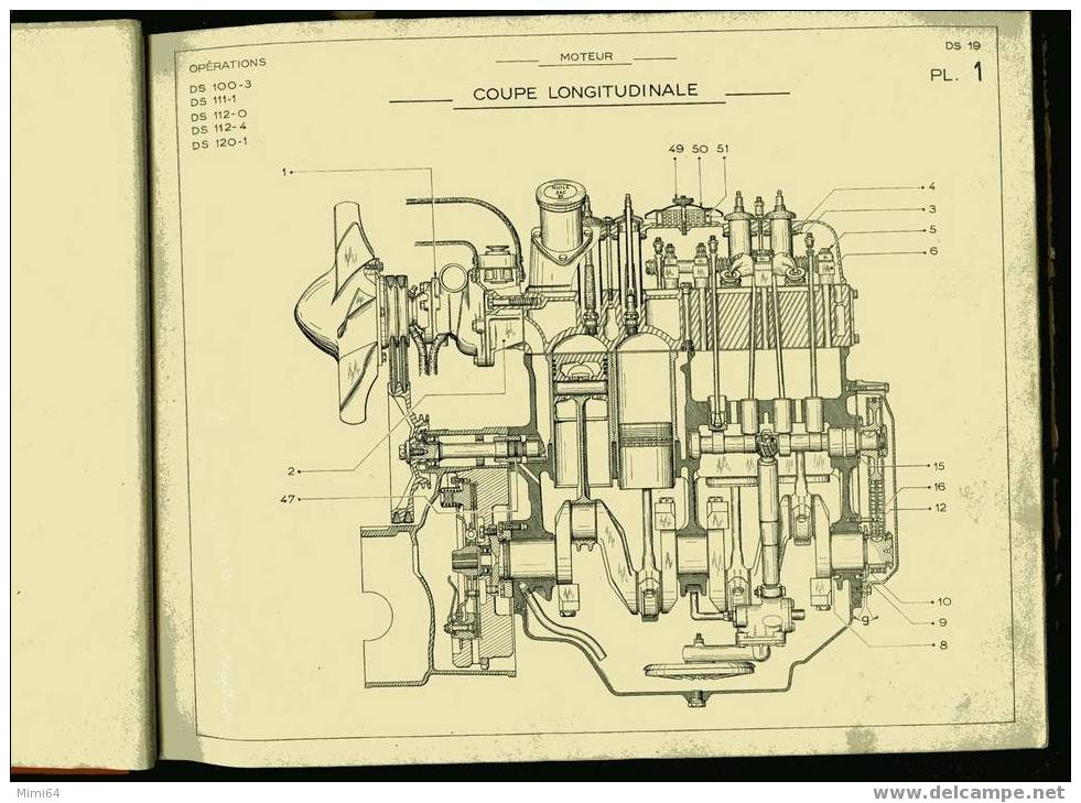 AUTO   CITROEN -- DICTIONNAIRE DE REPARATIONS DS 19 --N° 465 EDITION 1960-184 PLANCHES-475 TEXTE - Auto