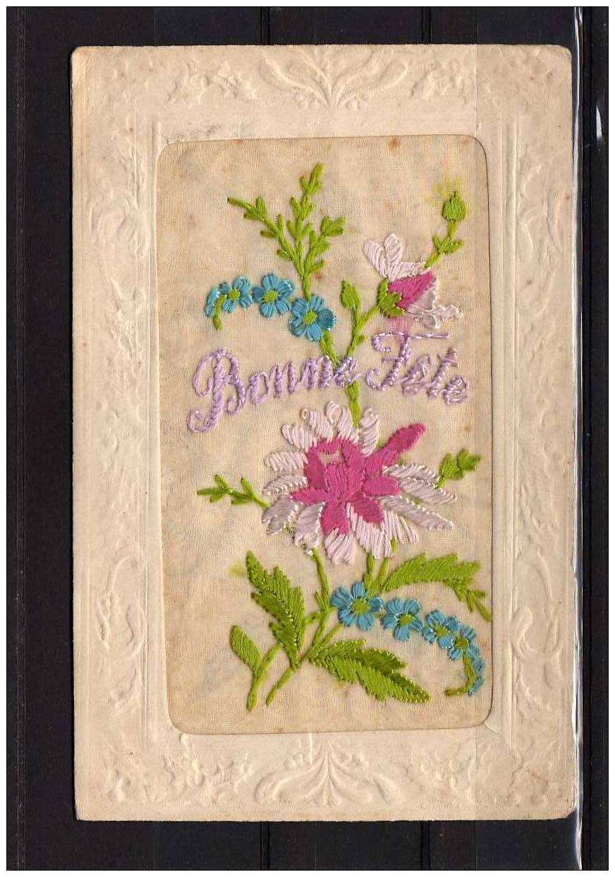 TH FETES Bonne Fete, Fantaisie Brodée, Fleurs, Ed LG, 1918 - Autres & Non Classés