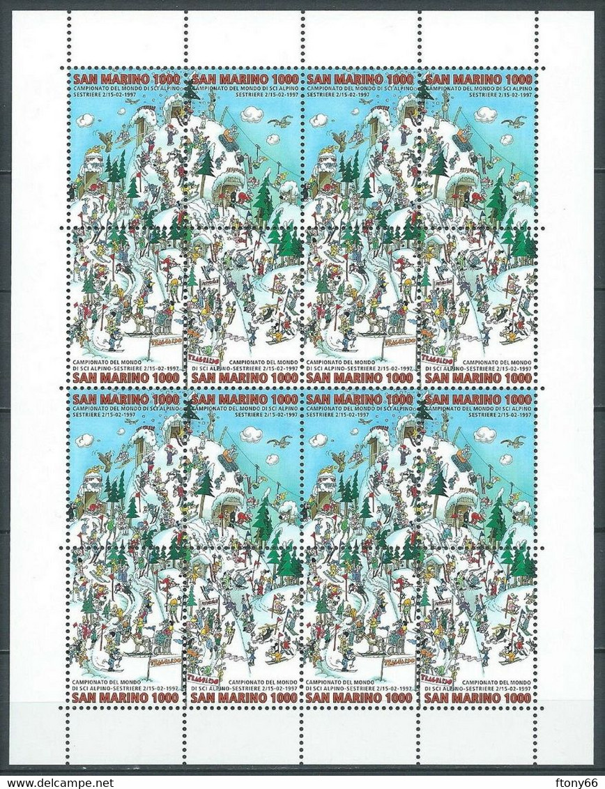 1997 San Marino - Minifoglio "Campionati Del Mondo Di Sci Alpino Sestriere 1997" - Nuovo Gomma Integra MNH** - Blocks & Kleinbögen