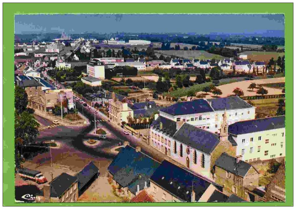 LOUDEAC VUE AERIENNE CLINIQUE LA COMMUNAUTE ET LE LYCEE CARTE EN  BON ETAT - Loudéac