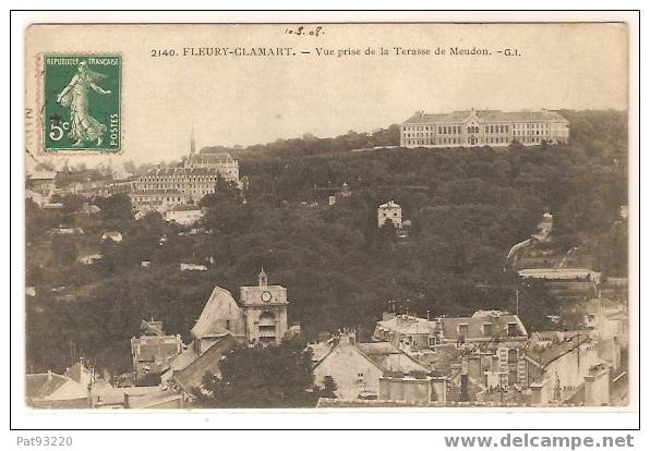 92  CLAMART-FLEURY N° 2140 : Vue Prise De La Terrasse De Meudon / CPA Voy.1908/BE +++ - Clamart