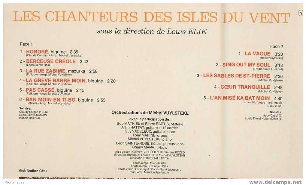 Les Chanteurs Des Isles Du Vent : Honoré - World Music