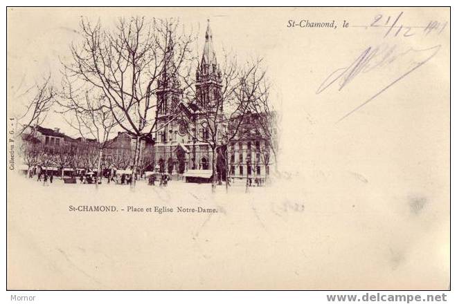 St-CHAMOND Place Et Eglise Notre-Dame - Saint Chamond