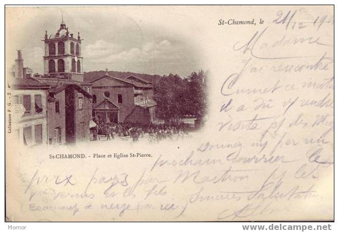 St-CHAMOND Place Et Eglise St-Pierre - Saint Chamond