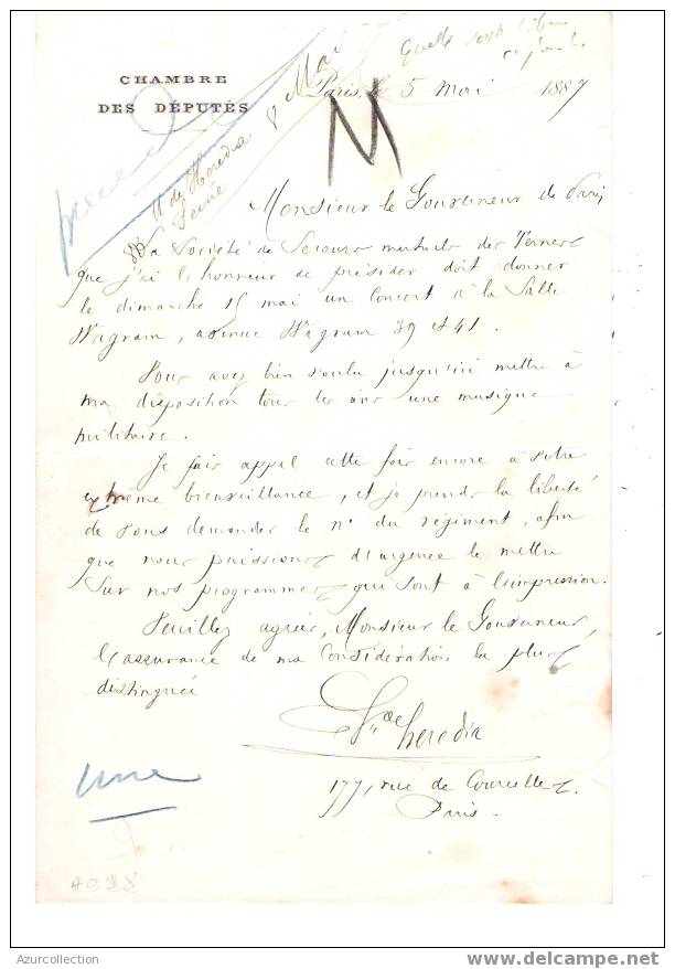 .LETTRE DE HEREDIA - Autres & Non Classés