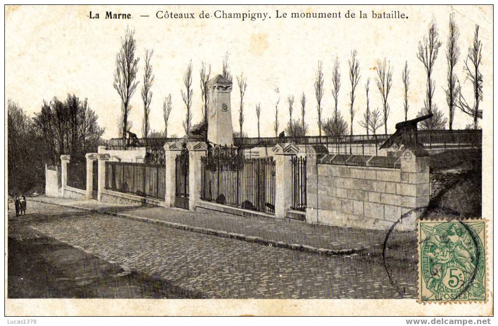 51 / LA MARNE / COTEAUX DE CHAMPIGNY / LE MONUMENT DE LA BATAILLE / 1907 - Champigny