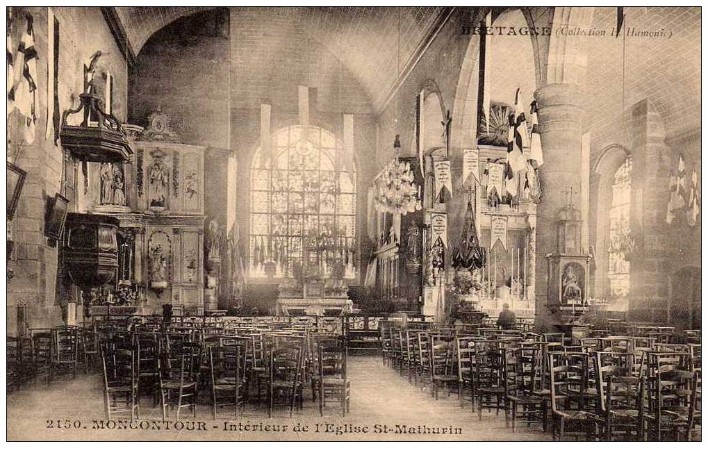 22 MONCONTOUR Eglise St Mathurin, Intérieur, Ed EH 2150, Bretagne, 190? - Moncontour