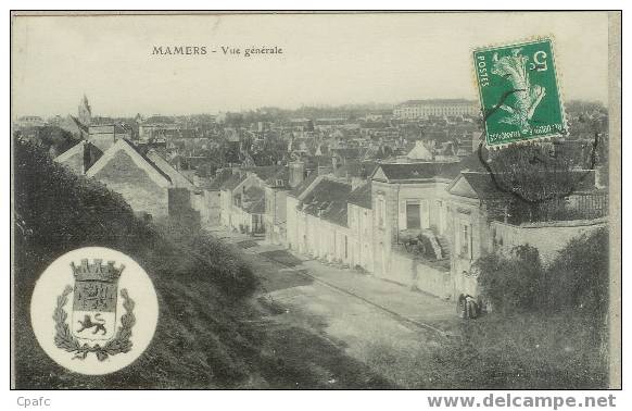 MAMERS : Vue Générale Et Ecusson De La Ville - Mamers