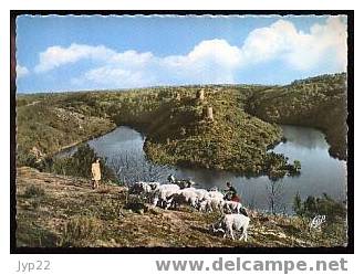 Jolie CP 23 Creuse Crozant Les Ruines Du Château - Animée Enfant Troupeau De Moutons - Neuve Ed CAP 1563 - Crozant