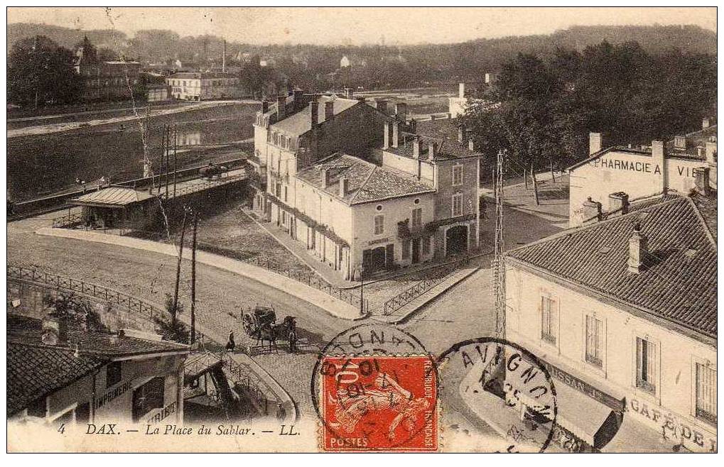 40 DAX Place Du Sablar, Vue Générale, Ed LL 4, 1910 - Dax
