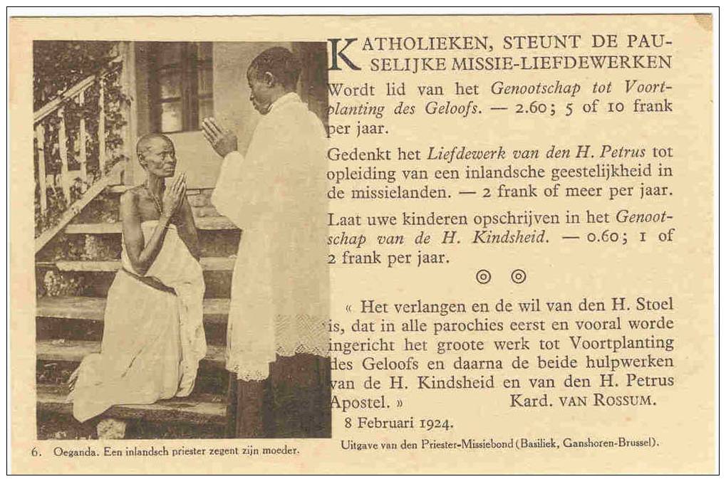 OEGANDA - EEN INLANDSCH PRIESTER ZEGENT ZIJN MOEDER - Missions