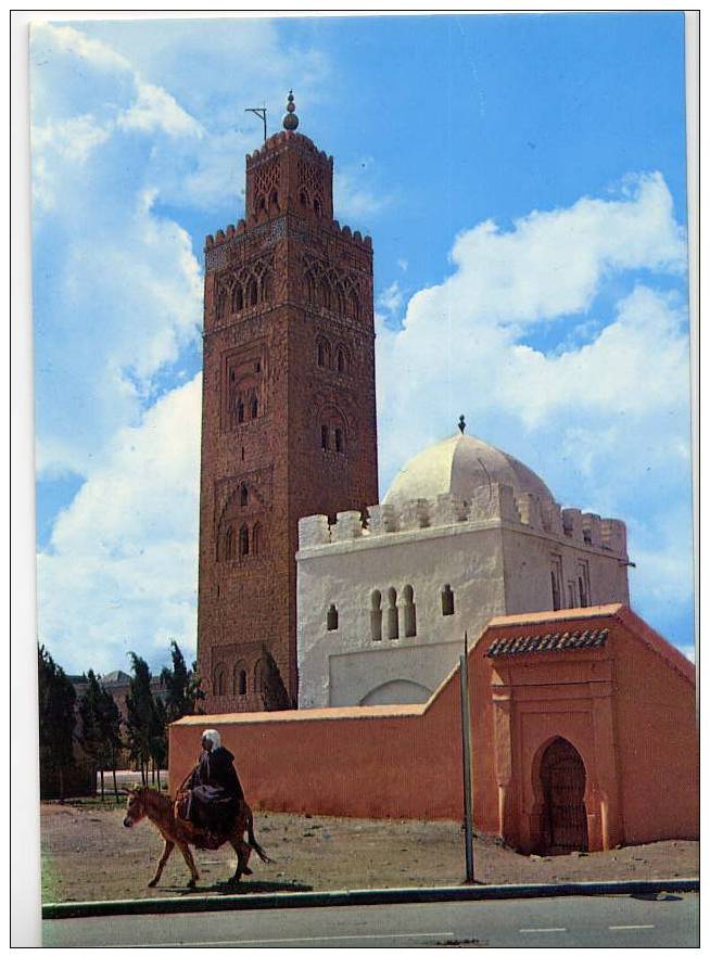 MAROC--MARRAKECH--datée 1995--La Koutoubia(animation Avec Ane),cm N°1463 éd DIFIKOT--jolie Carte-- - Marrakech