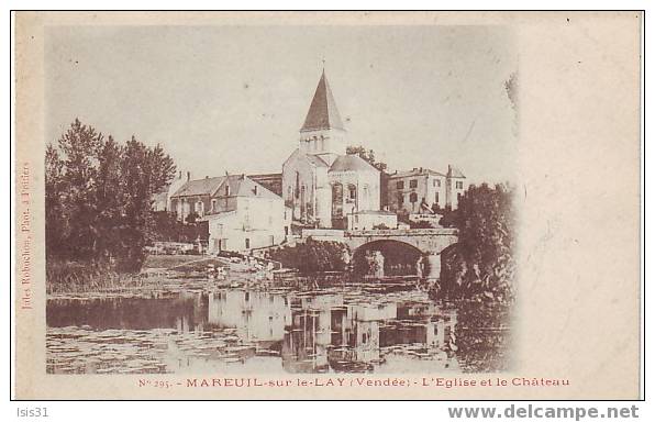 Dép 85 - F20 - Mareuil Sur Lay - L´église Et Le Château - Bon état - Mareuil Sur Lay Dissais