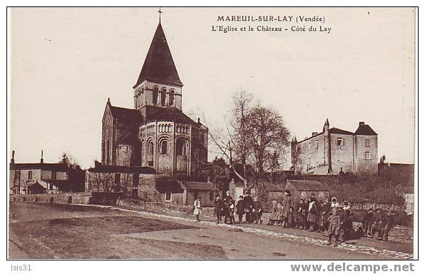 Dép 85 - F25 - Mareuil Sur Lay - L´église Et Le Château - Côté Du Lay - Bon état - Mareuil Sur Lay Dissais