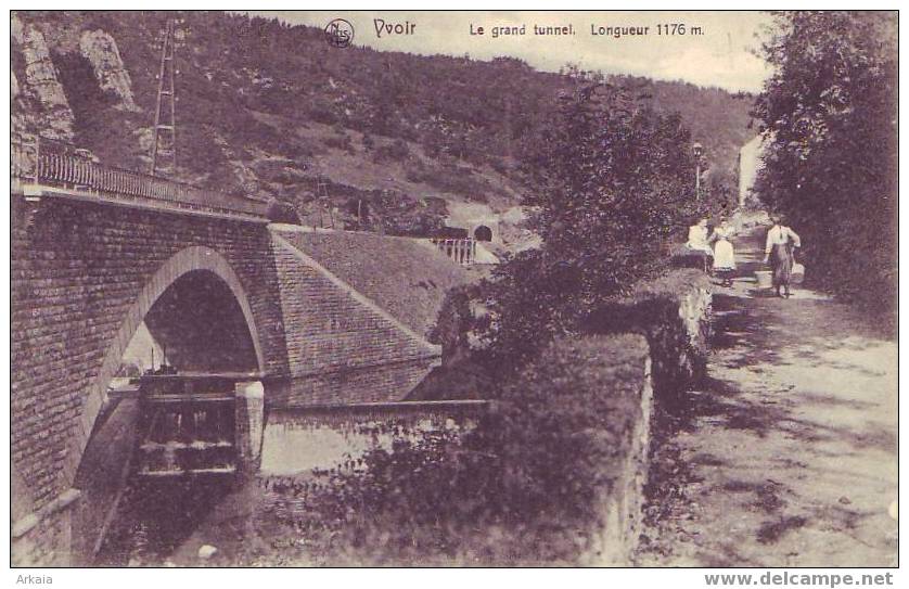 YVOIR = Le Grand Tunnel  Longueur 1176 M - Belle Carte Animée  (Nels) 1908 - Yvoir