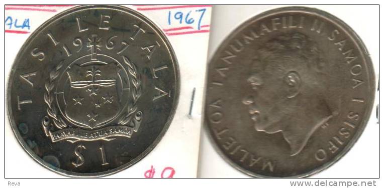 SAMOA $1 TALA EMBLEM FRONT  MAN HEAD BACK 1967 1ST ISSUE SPECIMEN PROOF LIKE  KM7 READ DESCRIPTION CAREFULLY !!! - Samoa