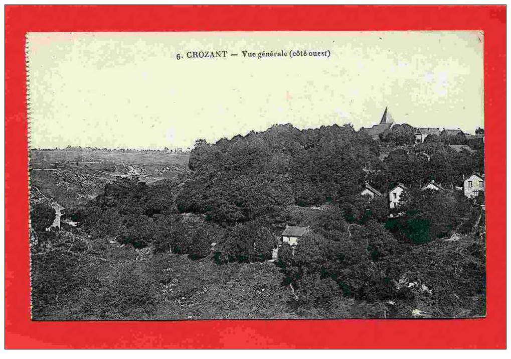 CROZANT 1920 VUE GENERALE COTE OUEST CARTE EN SUPERBE ETAT - Crozant