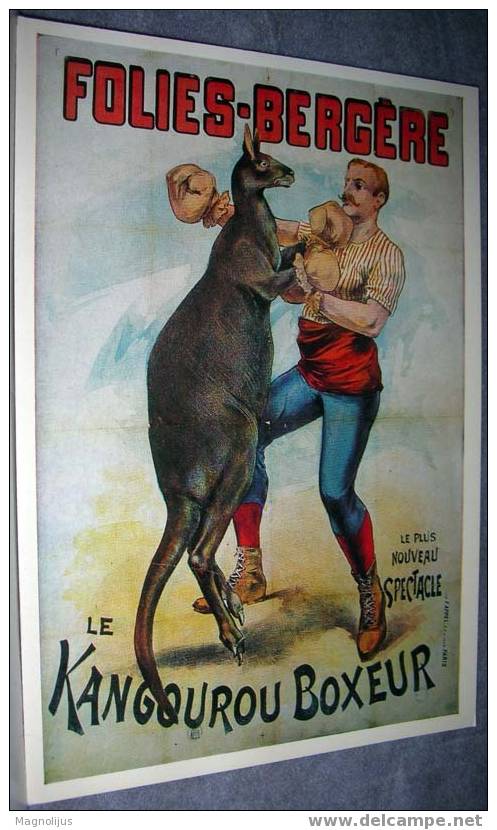 Poster,Reprint,Folies Bergere,Kangaroo,Boxing,postcard - Boxing