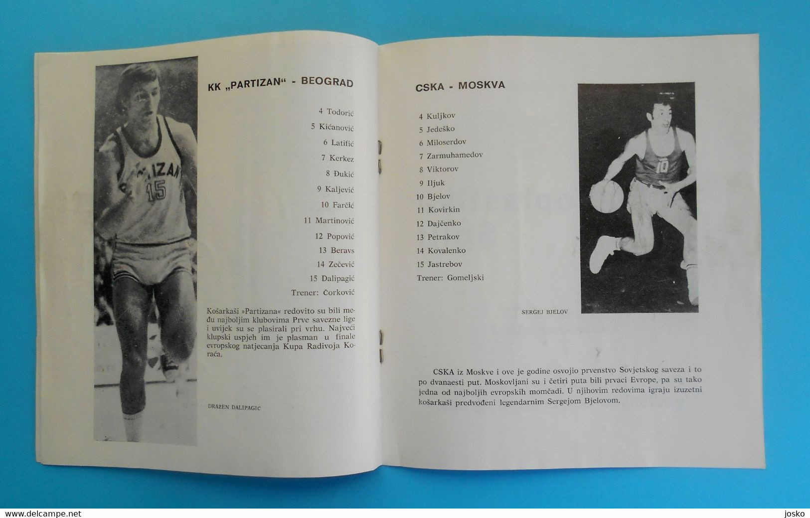 INTERNATIONAL BASKETBALL TOURNAMENT 1974 SPLITofficial programme CSKA Moscow * basket-ball pallacanestro baloncesto RRR