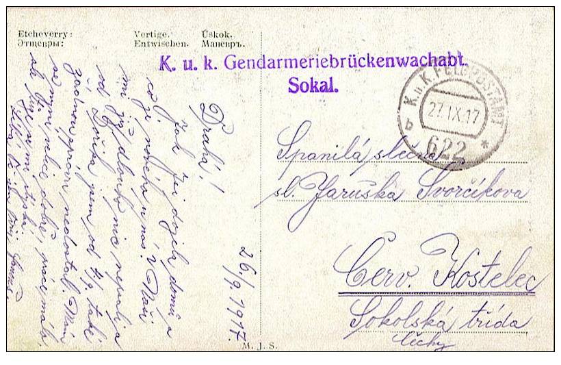 Allemagne : Marque Franchise /carte Gendarmerie Police Marcophilie Guerre 1917 WWI Feldpost - Police - Gendarmerie