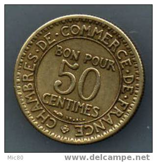 Variété 50cts Ch De Commerce 1924 Ttb - Varietà E Curiosità