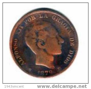 M 121 - DIEZ CENTIMOS 1879 ALFONSO XII - -  Colecciones