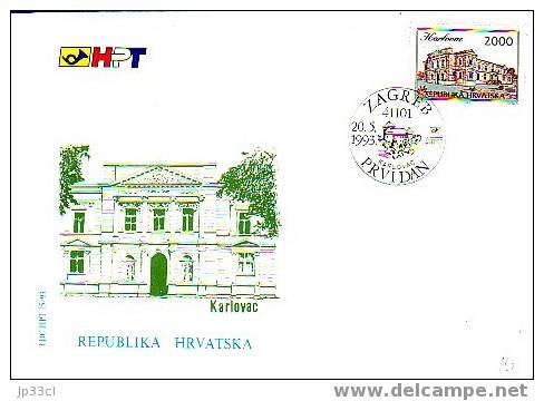 FDC "Les Villes De Croatie - Karlovac", Zagreb, 20/5/1993 - Croatie