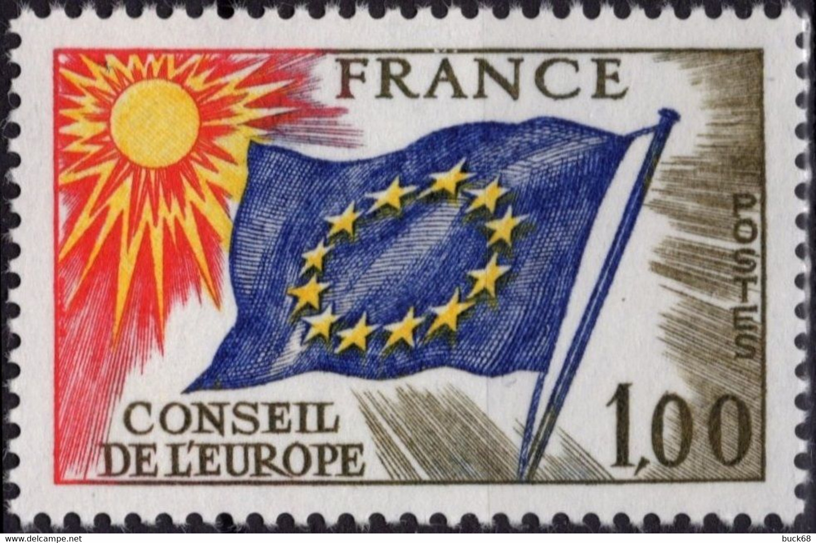 FRANCE Service  49 ** MNH Drapeau Flag Conseil De L'Europe 1976 - Ungebraucht