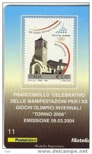 ITALIA**  TESSERA FILATELICA 2004 XX GIOCHI OLIMPICI INVERNALI TORINO 2006.  (NOVITA´ ITALIANA) - Hiver 2006: Torino