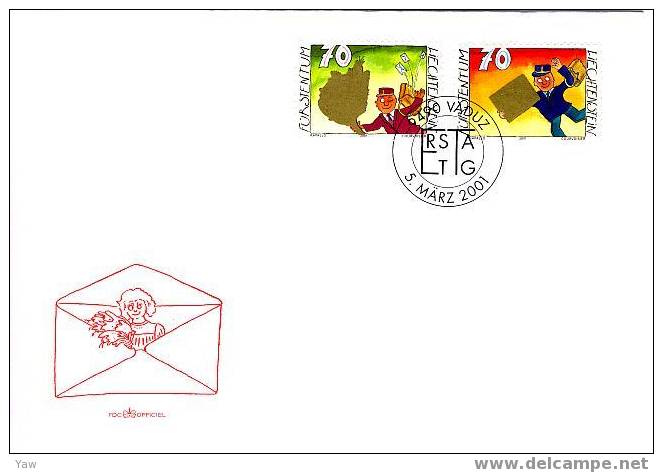 LIECHTENSTEIN FDC 2001 FRANCOBOLLI MESSAGGI DA GRATTARE - Other & Unclassified