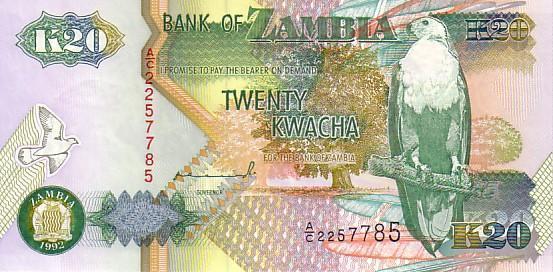 ZAMBIE   20 Kwacha  Daté De 1992   Pick 36a  Signature 10    *****BILLET  NEUF***** - Sambia