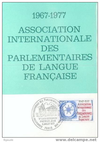 FRANCE CARTE MAXIMUM NUM.YVERT 1945 ASSOCIATION DES PARLEMENTAIRE DE LANGUE FRANCAISE - 1940-1949