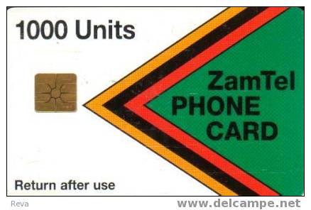 ZAMBIA 1000 UNITS  GREEN  ETC.  SPECIAL CARD  LOGO CHIP  ZAM-01  NOT FOR SALE !! READ DESCRIPTION !! - Sambia