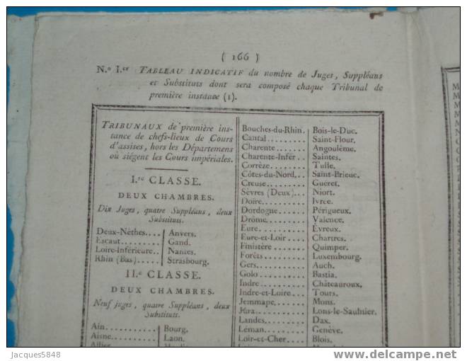 BULETIN  Des Lois N° 309 - Tribunaux 1er Instance Et De Police - Décret Impérial N°5876 - Du 18 Aout 1810 - 10 Pages - Décrets & Lois