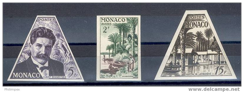 MONACO, ALBERT SCHWEIZER SET 1955, COLOR PROOFS! - Autres & Non Classés