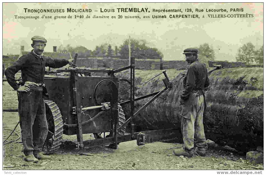 VILLERS-COTTERÊTS - Trnçonneuses MOLICARD-Louis TREMBLAY...... - Villers Cotterets