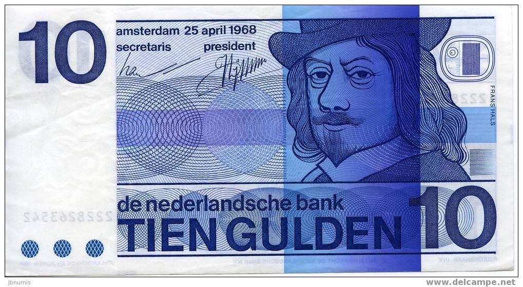 Pays-Bas Netherlands 10 Gulden 25 April 1968 SUP P91b - 10 Florín Holandés (gulden)
