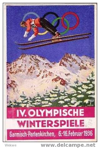 Oyw005 / Sonderkarte österr. Olympia-Fond  Mit Passender Marke U. Maschinenwerbung – 1936 - Covers & Documents