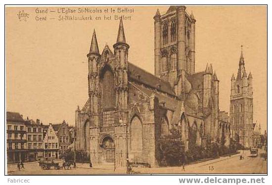 Gand - L'Eglise St-Nicolas Et Le Beffroi - Gent - St-Niklaaskerk En Het Belfort - Gent