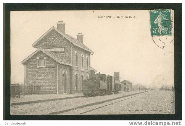 Sissonne - Gare Du C.A (train  Père La Prune Phot.édit.) - Sissonne