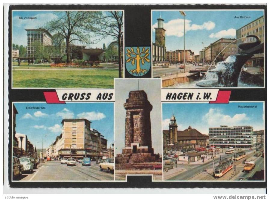 Gruss Aus Hagen I. W. - Volkspark - Rathaus - Elberfelder Str. - Hauptbahnhof - Hagen