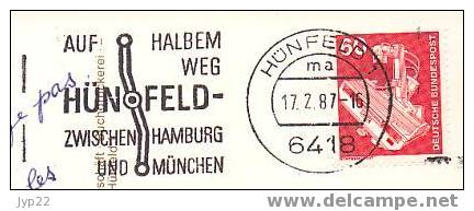 Jolie CP Allemagne Gruss Aus Hünfeld / Rhön - Multivue - Flamme CAD 17-02-1987 - Huenfeld