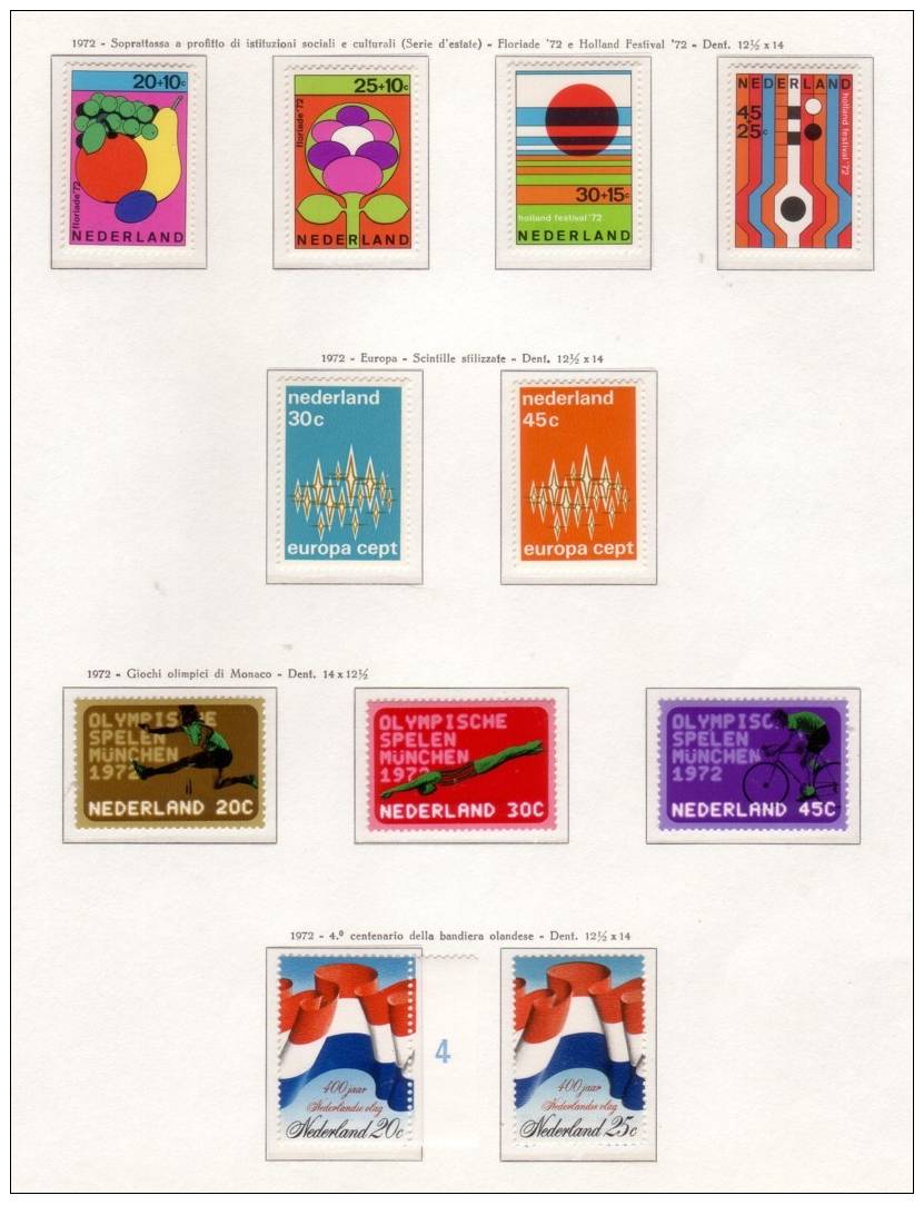 NETHERLANDS MNH** 1963/72 MICHEL 790/1004 + PHOSPHORE, BL 6/11 €346.00 - Collections