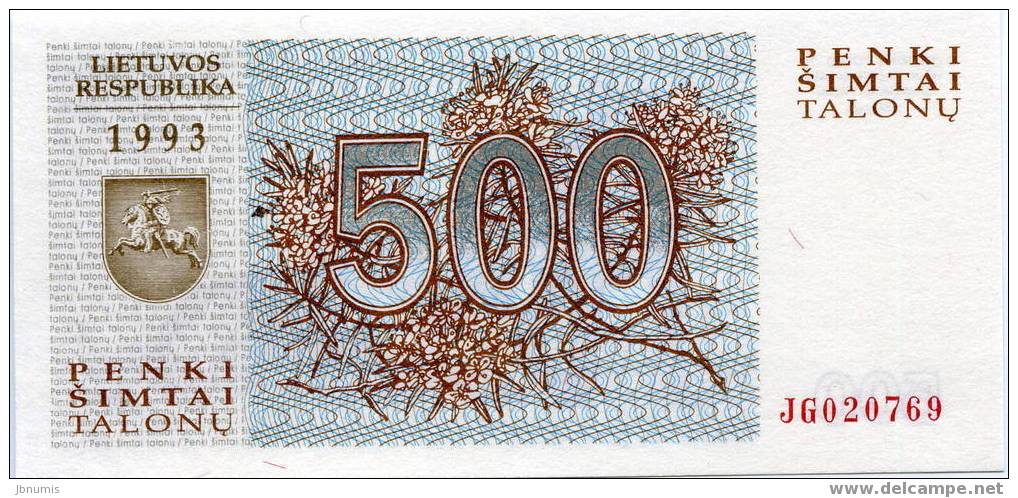 Lituanie Lithuania 500 Talonu 1993 UNC P46 - Lituanie