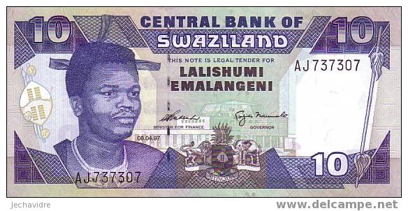 SWAZILAND   10 Emalangeni   Daté Du 08-04-1997   Pick 24b     ***** BILLET  NEUF ***** - Swasiland