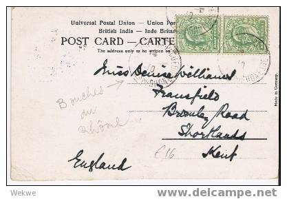 BD042 /  BRIT. INDIEN - Schiffspost (ship Mail) Mit King Edward-Marken, Entwertet Durch „BOUCHES Du RHONE“ - 1902-11  Edward VII